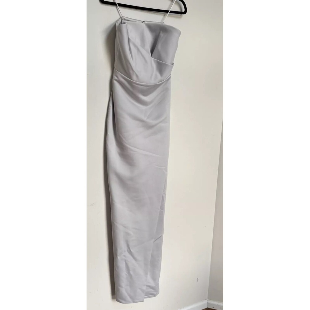 Strapless Bodycon Maxi Dress High Slit Evening Formal Gown Dress 8 Prom Glam - Picture 10 of 13